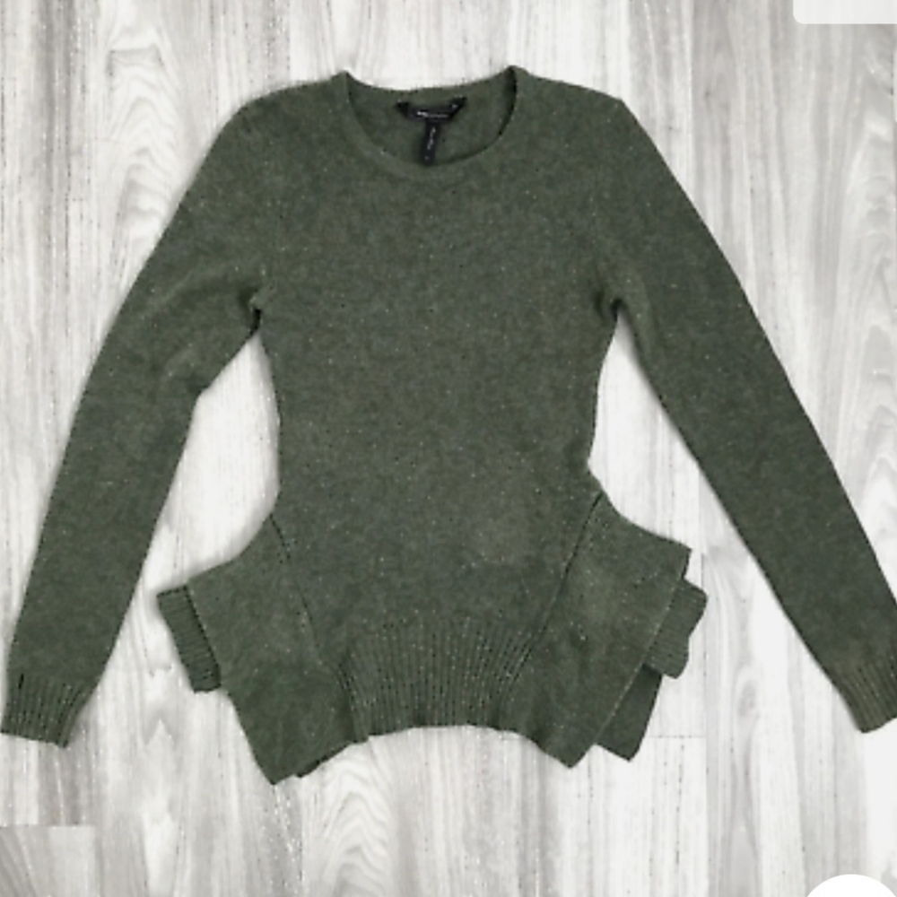 BCBG Loretta Peplum Green knit XXS